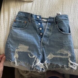 Distressed Denim Women Shorts